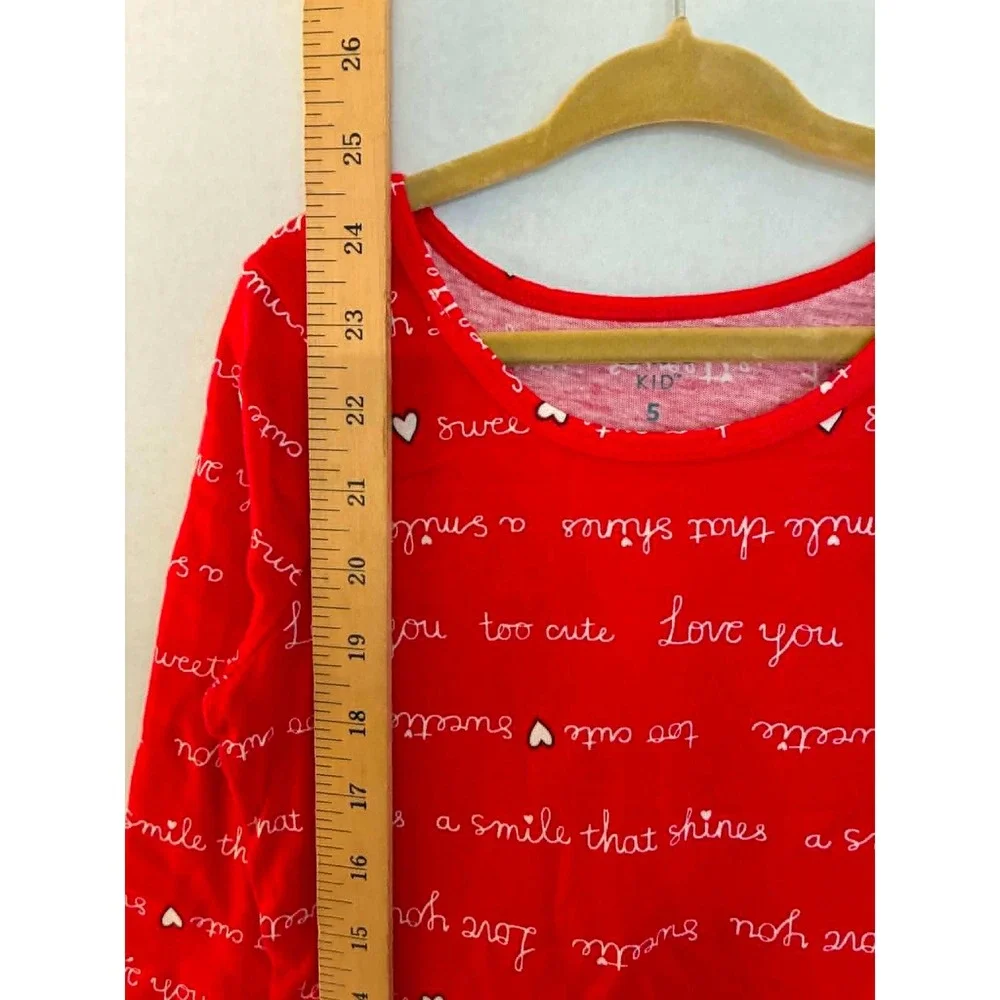 Carter's Kid 2-Pack Long Sleeve Dresses Girls Size 5 Red Hearts Navy Stripe NEW